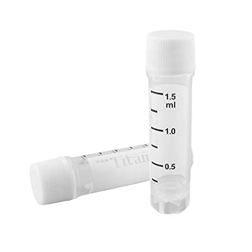 Adamas-beta Polipropileno 1,5 ml Cryotube Integral Cryo Vial, com rosca externa e selo de arruela de silicone