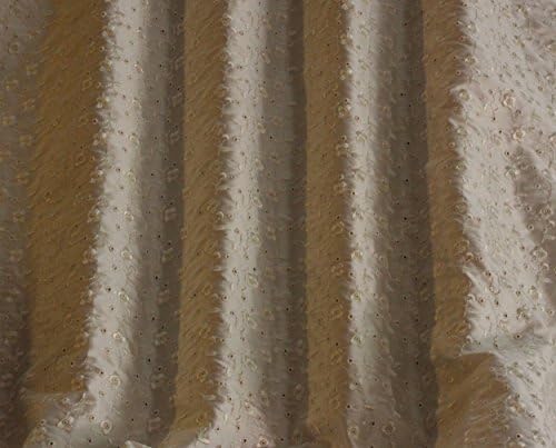 Bordado de marfim, de seda dupioni shantung tecido, pelo quintal, 54 de largura