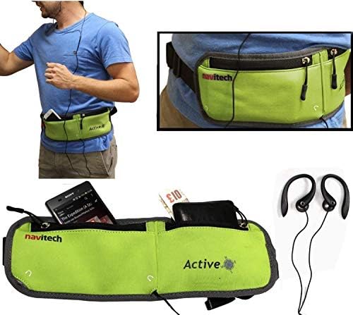 Navitech Green Mp3/MP4 Running/Jogging Water resistente a cintura/cintura Compatível com o Peficecy Music Player 8GB