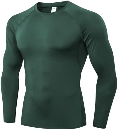 Camisas de compressão masculinas de manga comprida, camada de base, treino seco rápido t suportes esportes com tops de corrida