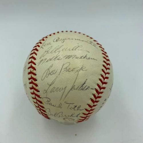 1963 A equipe de Chicago Cubs assinou o beisebol Ernie Banks Ron Santo Billy Williams JSA - Bolalls autografados