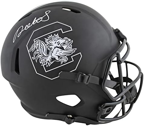 Carolina do Sul Deebo Samuel assinou o capacete de velocidade de velocidade em tamanho real JSA - Capacetes da faculdade autografados