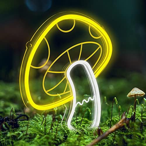 Bdun Cogumelo Néon Signo Dimmível Led Sinais de neon de cogumelos, letreiros de neon de arte 3D