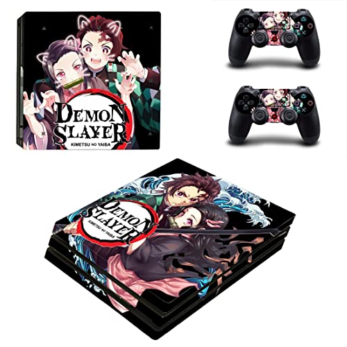 Para PS4 Normal - Anime Demon Kimetsu Slayer e NO Yaiba Tanjiro Nezuko Zenitsu Akaza Rengoku Inosuke PS4 ou PS5 Skin Stick para PlayStation 4 ou 5 Console e Controllers Decal Vinil Duc -2494