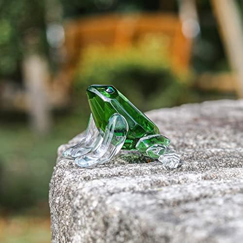 Lshai fofo sapo de cristal coleta de vidro sapo animais estátua estátua de papel home tabela de mesa central ornament