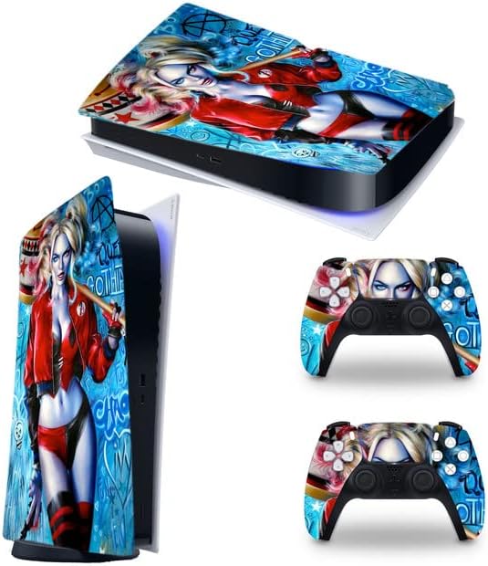 Crazy Girl-Ps5 Console Skin e PS5 Controller Skins Set, PlayStation 5 Skin Wrap Decaler Sticker PS5 Disc Edition