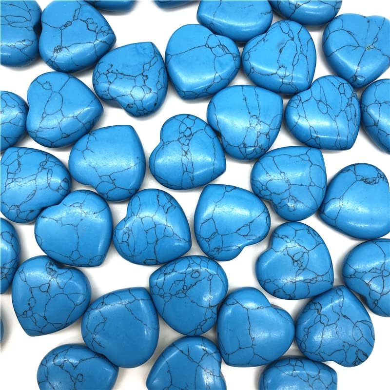 Ertiujg husong306 1/2pcs adorável azul turquesa em forma de coração em forma de cristal cura cura chakra cálculos decorativos