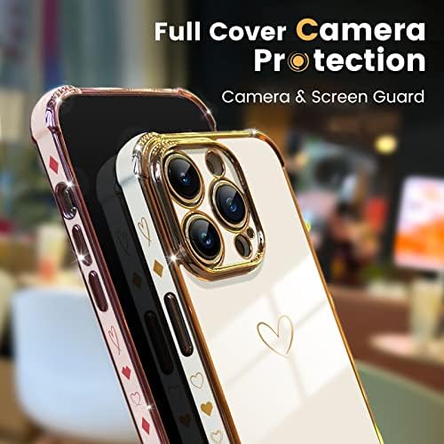 ICREFUN para iPhone 14 Pro Max Caso, Caixa fofa de telefone de luxo para mulheres para mulheres, proteção completa da câmera
