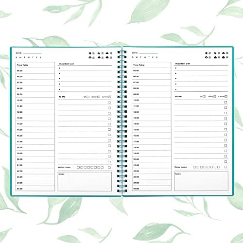 Planejador Daily do Cheneneyboo Planejador sem data e horário 150 páginas, para fazer notebooks, manual de gerenciamento de tempo e planejador, 5.2 x7.5, verde