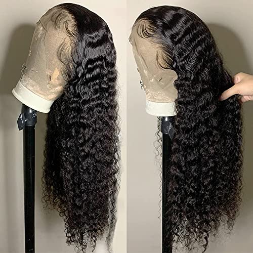 Remissina 13x4 Deep Wave Lace Front Wigs Hair Human HD Lace Frontal Curly Wigs Para mulheres negras molhadas e onduladas de cabelos humanos pré -arrancados com cabelos de bebê 150 densidade de densidade natural