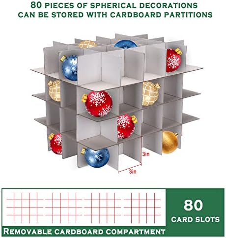 Caixa de armazenamento de ornamentos de Natal Avicill, 600d Oxford Ornament Storage Boxes com divisores, armazenamento de ornamentos
