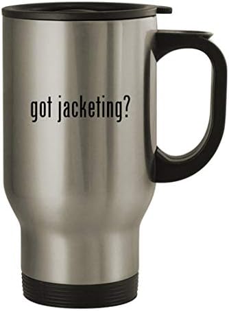 Presentes de Knick Knack Getting Jacketing? - caneca de viagem de aço inoxidável de 14 onças, prata