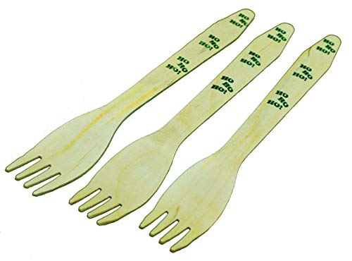 Perfeito Stix descartável Forks de madeira com impressão Ho Ho Ho - pacote de 48ct, Ho Ho HO Forks