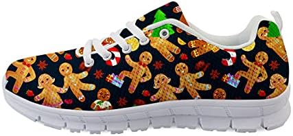 Christmas Gingerbread Darping Dancing Men's Running Running Lightweight Respirável Casual Sports Shoes Fashion Sneakers