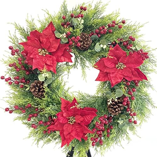 Yasez Simulação Christmas Wreath Wreath Pine Cone American Holiday Door Decoration Greath