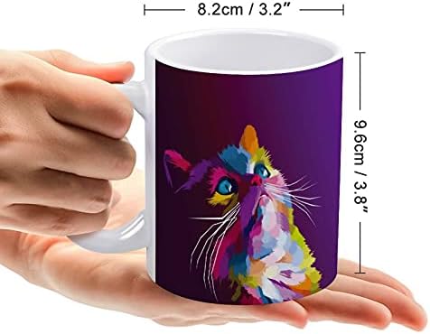 Colorido gato de gato pop art art em canecas de café cerâmica xícara de chá para cacau leite cappuccino