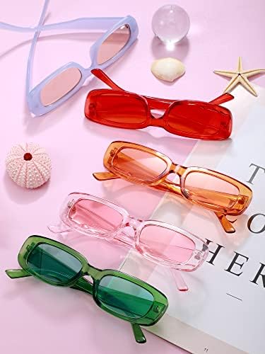 Amizade 10 pares pequenos óculos de sol retângulo mulheres retro quadrado copos 90s Óculos de sol vintage Trendy