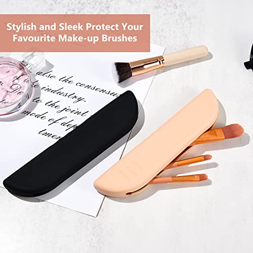 JSPUPIFIP 2 PACOT Silicon Travel Makeup Brush Solder, porta -pincéis de rosto portátil de cosméticos, bolsa de escova