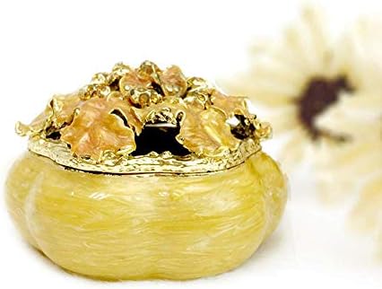 Shisyan y-lkun dourado pintura a óleo de abóbora Jóias de diamante caixa de jóias de metal artesanato caixa de jóias pequenos ornamentos 6.5 6,5 4,5 cm delicado bonito