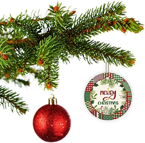 Cafetime Cerâmica personalizada Cerâmica Ornamentos com cachorro de mastim fofo Dear Papai Noel Definir Árvore de