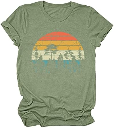 Camisas de mangas compridas para mulheres mulheres casuais camisa de estampa solar acampando de cor sólida cor curta feminina