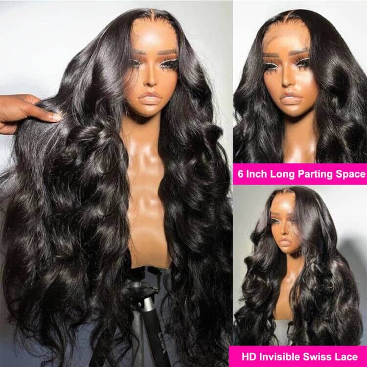 Usuchbeauty 34 polegadas perucas ondas corporais perucas frontais cabelos humanos 13x6 perucas frontais de renda HD para mulheres negras 180% densidade de renda virgem brasileira