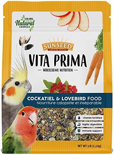 Sunsceed Vita Prima Prima nutrição Cockatiel & Lovebird Food, 3 libras