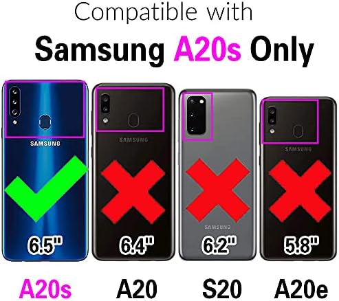 Caixa de telefone Asuwish para a capa da carteira Samsung Galaxy A20S com protetor de tela de vidro temperado e portador de cartão