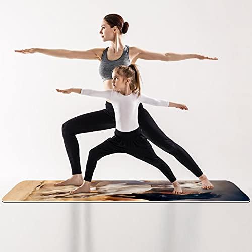 Mamacool Yoga tapete correndo cavalos ecológicos de fitness de fitness não deslizam tapete para pilates e exercícios de piso