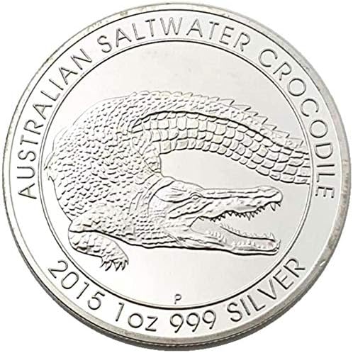2015 Australian Animal Coin Crocodile Silver Plated Medal Collection Craft Cenas de moeda requintada Coin Comemoration Coin CopySouvenir