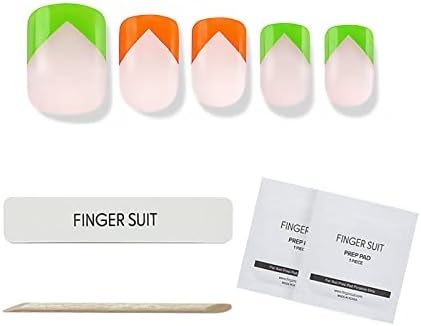 Caixão de Finger Suit de traje de dedo 40pcs, unhas falsas quadradas para mulheres projetadas para os dedos, as unhas falsas