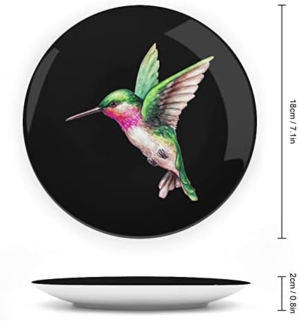 Hummingbird Bird Personalizado China China personalizada Cerâmica Decorativa Placas redonda em casa com suporte de exibição 7 polegadas