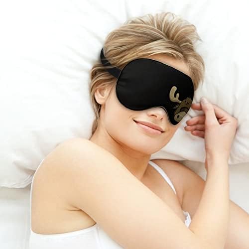 Máscara para dormir renas de desenhos animados com cinta ajustável Tampa de olho macio BlackOut