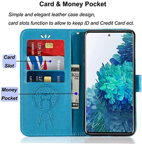 Caso de Sidande para Galaxy S20 Fe 5G, Samsung S20 FE 5G Caixa da carteira com suporte para cartão, [pulseira] coruja