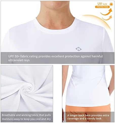 Naviskin Women's Quick Dry Crash Camisetas UPF 50+ Proteção solar Camisetas de manga curta