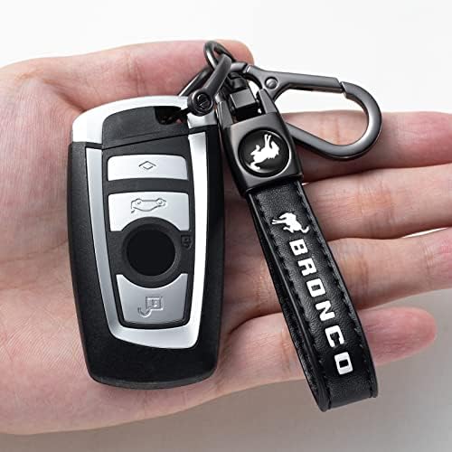 Chaves de carro de couro genuíno do SDSHSM para Ford Mustang Chain Key Key Anel Anel Acessórios de anel Família Presente para