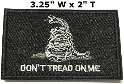 Não pise em mim Gadsden Flag 3,25 preto premium premium patch de ferro ou aplique decorativo de costura ou apliques