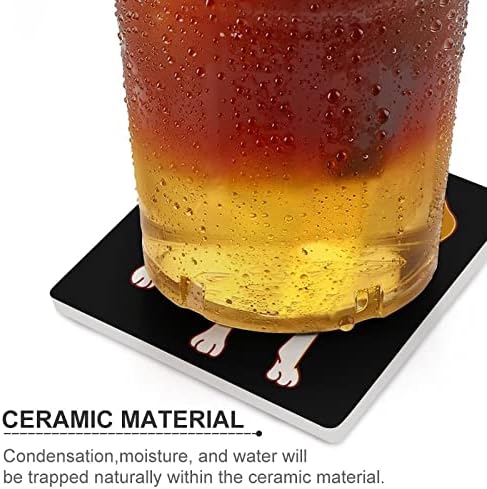 Coastas -russas de beagle orgulhosas para bebidas quadradas tapete de xícara de cerâmica com base de cortiça 6pcs