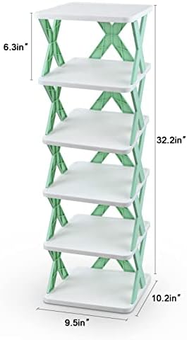 Lüzhong 6 camadas Torre de sapatos vertical, rack de sapato estreito de canto, salvamento de espaço para economia