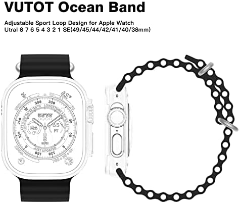 Banda Ocean Compatível com Apple Watch Band 49mm 45mm 44mm 42mm 41mm 40mm 38mm, banda esportiva ajustável Mulheres tira