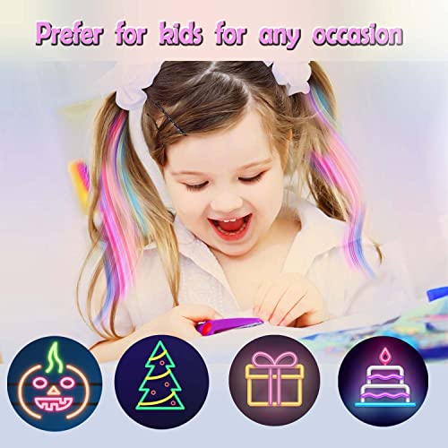 36pcs clipe colorido em extensões de cabelo 22 Extensões coloridas de cabelo para crianças Extensões de cabelo arco-íris Extensões