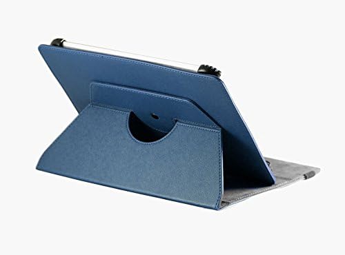 Tampa de couro Faux Blue Blue Navitech com suporte de rotação 360 com caneta compatível com o tablet Alcatel One