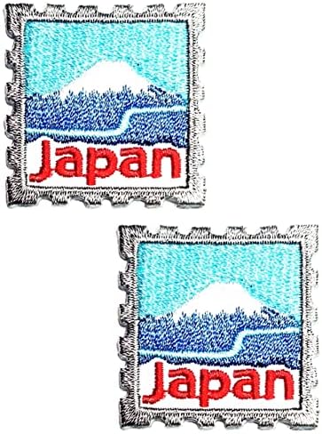 Kleenplus 2pcs. Mini Stamp Mount Fuji costurá ferro em patches bordados Japão Japão Projetos de Artesanato de Moda de Cartoon Projetos Acessórios Costura Diy Emblema Costura