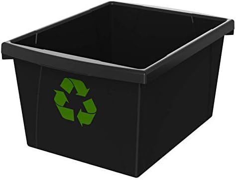 Bin Storex Recycling, capacidade de 4 galões, 13,63 x 11,25 x 7,87 polegadas, preto/verde