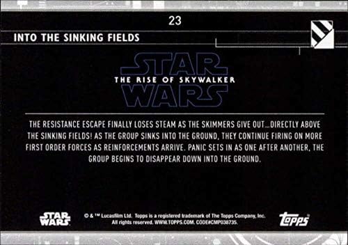 2020 TOPPS Star Wars The Rise of Skywalker Série 223 nos campos de naufrágio Finn, Poe Dameron, Chewbacca Trading Card