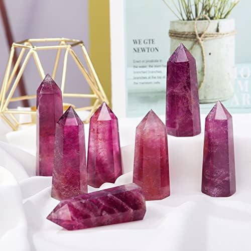 Acengshi Purple Fluorite Healing Crystal Tower 50-70g Varta de cristal natural 6 chakra de ponto único facetado