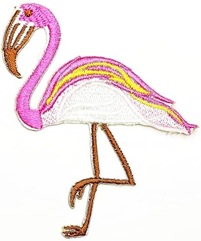 Kleenplus rosa flamingo de pássaro patches desenho animado crianças adesivo de adesivo artesanal bordado artes de costura de manobra