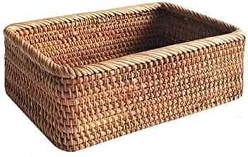 Caixa de madeira de chá Krivs, cesta de armazenamento de vime de cesta de frutas cestas de cesta de cesta cosmética
