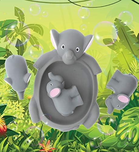 Conjunto de brinquedos de banho de banho de família de elefantes de boneca de elefante de elefante de 4 peças, brinquedos