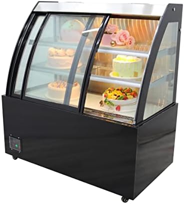 Intsupermai Piso Standing Refrigerated Cake Showcase de 47 polegadas de panificação comercial Gabinete de vidro Glass Refrigerado